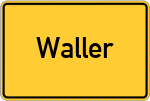 Place name sign Waller, Mittelfranken