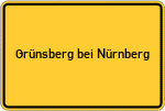 Place name sign Grünsberg bei Nürnberg
