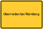 Place name sign Oberrieden bei Nürnberg