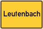 Place name sign Leutenbach, Mittelfranken