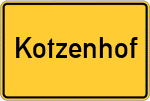 Place name sign Kotzenhof
