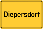 Place name sign Diepersdorf, Mittelfranken