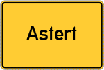 Place name sign Astert