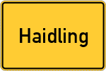 Place name sign Haidling