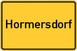 Place name sign Hormersdorf, Mittelfranken