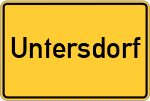 Place name sign Untersdorf