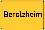 Place name sign Berolzheim, Mittelfranken