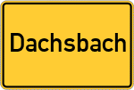 Place name sign Dachsbach