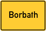 Place name sign Borbath, Mittelfranken