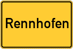 Place name sign Rennhofen