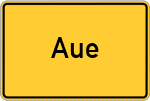 Place name sign Aue, Westfalen