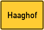 Place name sign Haaghof, Kreis Neustadt an der Aisch