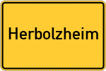 Place name sign Herbolzheim, Mittelfranken