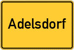 Place name sign Adelsdorf