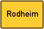 Place name sign Rodheim, Mittelfranken