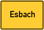 Place name sign Esbach