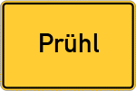 Place name sign Prühl