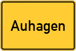 Place name sign Auhagen