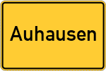 Place name sign Auhausen, Schwaben