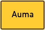 Place name sign Auma