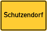 Place name sign Schutzendorf, Mittelfranken