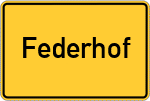 Place name sign Federhof