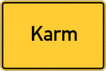 Place name sign Karm