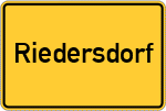 Place name sign Riedersdorf, Mittelfranken