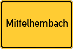Place name sign Mittelhembach, Mittelfranken