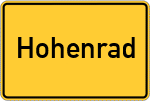 Place name sign Hohenrad