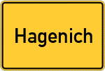 Place name sign Hagenich, Mittelfranken