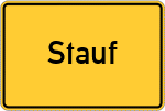 Place name sign Stauf
