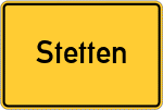 Place name sign Stetten, Mittelfranken