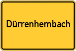 Place name sign Dürrenhembach