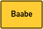 Place name sign Baabe, Ostseebad