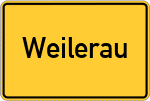 Place name sign Weilerau, Mittelfranken
