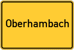 Place name sign Oberhambach, Mittelfranken
