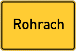 Place name sign Rohrach, Mittelfranken
