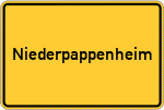 Place name sign Niederpappenheim, Mittelfranken