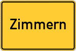 Place name sign Zimmern, Mittelfranken