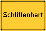 Place name sign Schlittenhart, Bayern