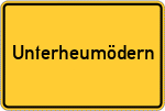 Place name sign Unterheumödern