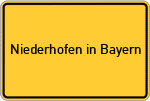 Place name sign Niederhofen in Bayern