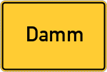Place name sign Damm