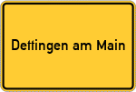 Place name sign Dettingen am Main