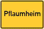 Place name sign Pflaumheim