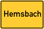 Place name sign Hemsbach, Unterfranken