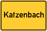 Place name sign Katzenbach, Kreis Bad Kissingen
