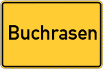 Place name sign Buchrasen
