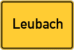 Place name sign Leubach